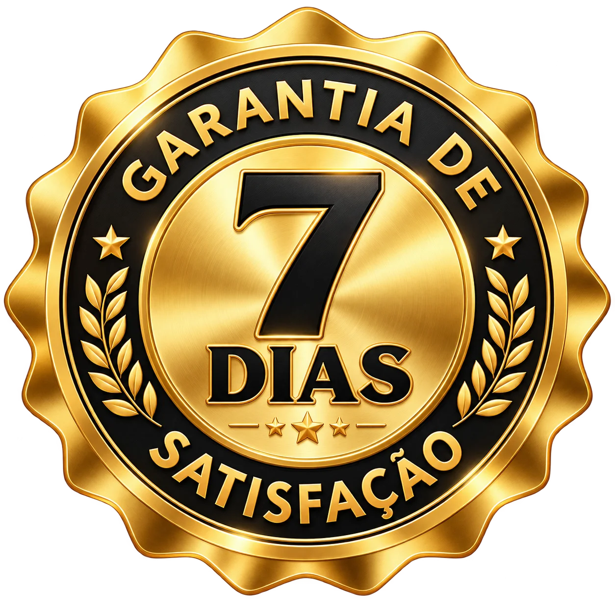 Selo dourado de garantia de satisfação de 7 dias